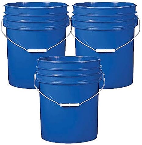 5 Gallon (20L) Plastic Buckets, 3-Pack - Blue