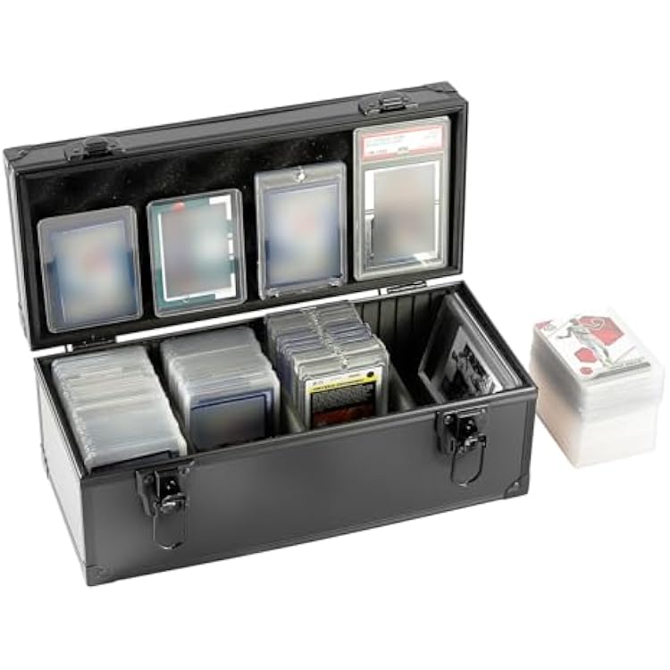 Toploaders Storage Box for 3 x 4 35pt Rigid Cards, Trading & Sports Cards, Graded & Rating Cards, with 3 DIY Sponge Partitions Holds 300 Toploaders N300-Black