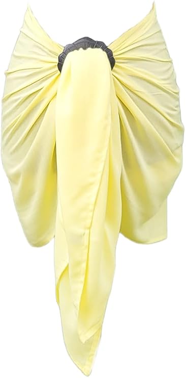 1 World Sarongs with Solid Pastel Color Banana Cream Half Size