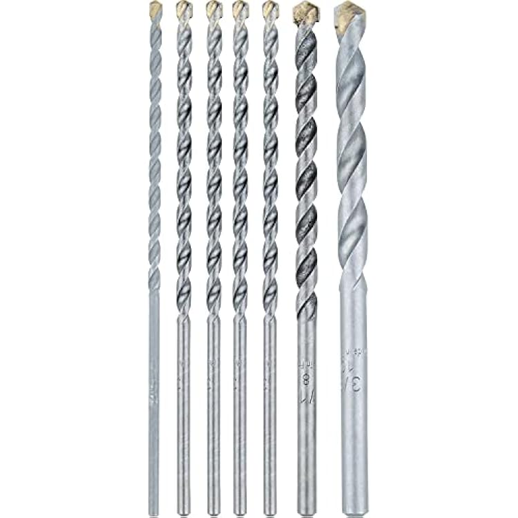 Makita E-10659 7 Pc. Assorted Carbide Tipped Percussion Masonry Hammer Drill Bit Set