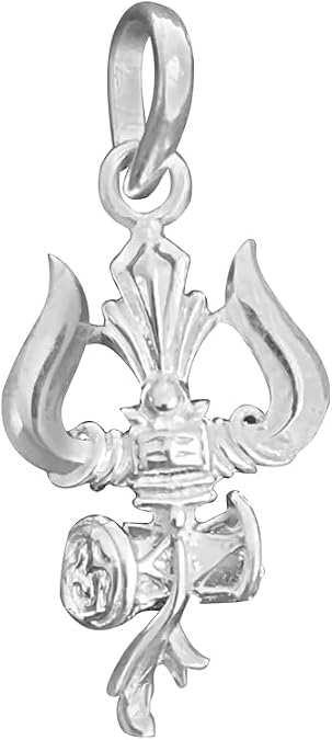 Shiva Trishul Locket in Pure Sterling Silver - 2.6 Gms