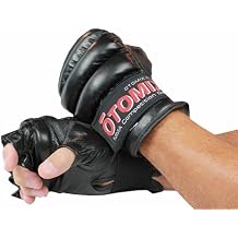 Otomix Black Leather Open Finger Gloves