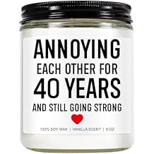 Younift Funny Scented Candle, Unique 40th Anniversary, Gifts for Couple, Husband, Wife, Parents - 40th Anniversary Decorations - 40 Year Wedding Anniv. Decorations or Presents - 9 oz