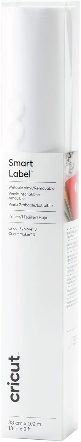 Cricut Smart Removable Writable Vinyl 13in x 3ft, Transparent for Explore and Maker 3 - Matless cutting for long cuts up to 12ft