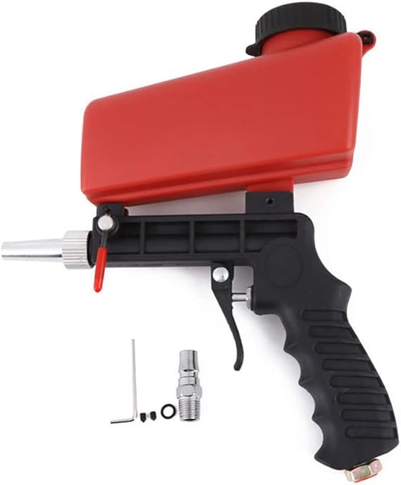 1/4” Air Sandblasting Gun Portable Handheld Sandblaster 90psi Sandblasting Gun Pneumatic Sandblaster Spray Gun Blasting Machine