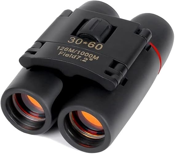 30x60 Compact Folding Binoculars, Folding Telescope With Clean Cloth and Carry Case for Adults, Outdoor, Travel, Birding, Birdwatching, Hiking, Sightseeing