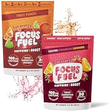 FocusFuel Energy Chews Variety Pack Strawberry Lemonade & Fruit Punch 2-Pack, 30 Servings Total 100mg Natural Caffeine + Nootropics Juicy Energy, No Crash