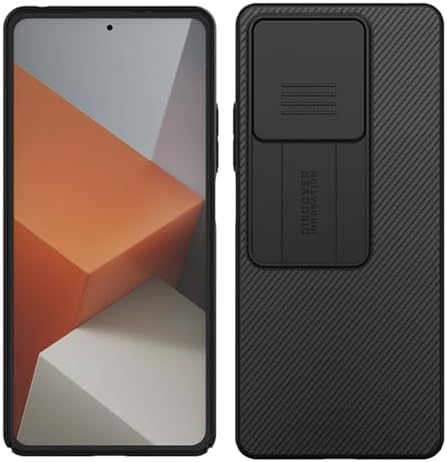 for Xiaomi redmi Note 13 5G Case Cover,Redmi Note 13 5G Phone Case with Slide Camera Protector Cover Hard PC TPU Slim Rugged Protective Phone Case for Redmi Note 13 5G Note 13 5GBlack