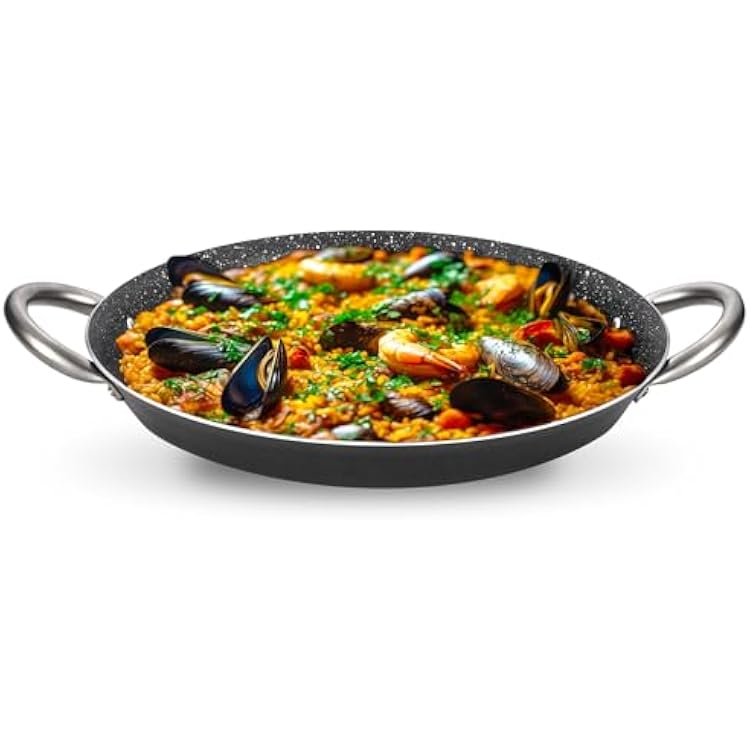 Pensofal Biostone Paellera Valenciana-Diameter 34 cm, Aluminium, Black