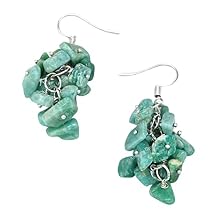 Amazing Gemstone Amazonite Crystal Earrings for Women and Teen Girls - Trendy Crystal Chips Earring Set - Valentines Day Gifts, Birthday Gifts for Women - Gifts for Mom, Girlfriend, Daughter (Silver)
