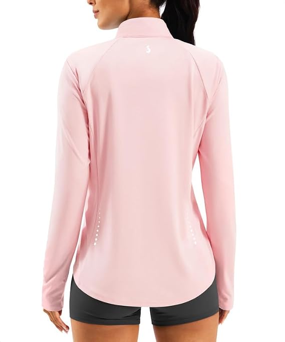 Bikewa Women's UPF 50+ Bike Shirts Lightweight Full Zip Long Sleeve Biking Jackets UV Sun Protection Quick Dry Cycling Jersey