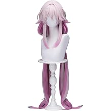 KIRA KIRA Evernight Wig Game Honkai: Star Rail Evernight March 7th SP Wig 100cm Long Pink Hair for Halloween (Pink)