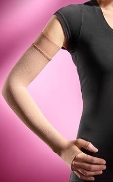 Sigvaris Advance Armsleeve 20-30 mmHg Advance Arm Sleeve With Gauntlet, Beige, Large-Long | 20-30 mmHg, with Gauntlet