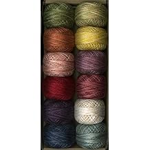 Valdani Perle Cotton Thread Size 12 | Fan Favorite - Janice Vaine | 12 Colors 109 Yards - Hand-Dyed Embroidery Thread