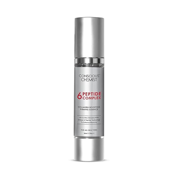 Conscious Chemist 6 Peptide | 50ml | Complex Collagen Boosting Firming Essence for Face, Niacinamide & Hyaluronic Reduce Fine Lines, Wrinkles, Face Serum for Men & Women