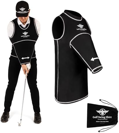 GOLF SWING SHIRT Trainer Slip-On Training Aid for Swing Correction, Real-Time Feedback, Unisex, Black