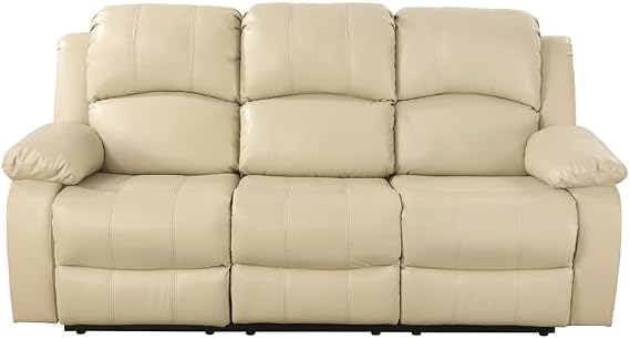 Beige Recycled Leather 1-Piece Couch Living Room Sofa Set GS2892 for Living Room/House/Bedroom/Office/Apartment(Beige,GS2892-S)