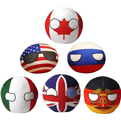 6Pcs Countryballs Country Ball Plushies Countryballs Plushies Cute Keychain Anime Plushies for Kids Gift 4in