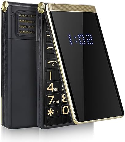 Zunate 2.8in Unlocked Senior Flip Cell Phone, 2G Easy-to-Use Classic Flip Mobile Phone with SOS Button, LED Flashlight, Big Font &amp; High Volume