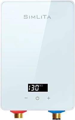 Electric Tankless Water Heater, 6.5kw 240V On-Demand Hot Water Heater for Shower, Instant Water Heater Digital Display,Point-of-Use Endless 1.6 GPM for Kitchen Washing Hand Washing Shower Bathroom