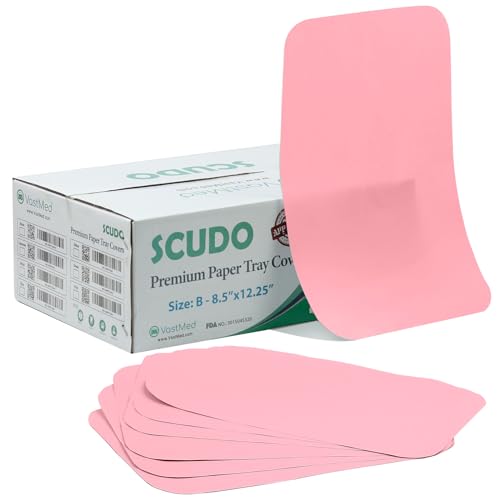 1000 Pcs Disposable Paper Tray Liners by Vastmed | Disposable Dental Tray Covers 8.5x12.25 for Single Use Paper Sheets | Medical Tray Liners for Dental Clinic Tattoo Table - Pink