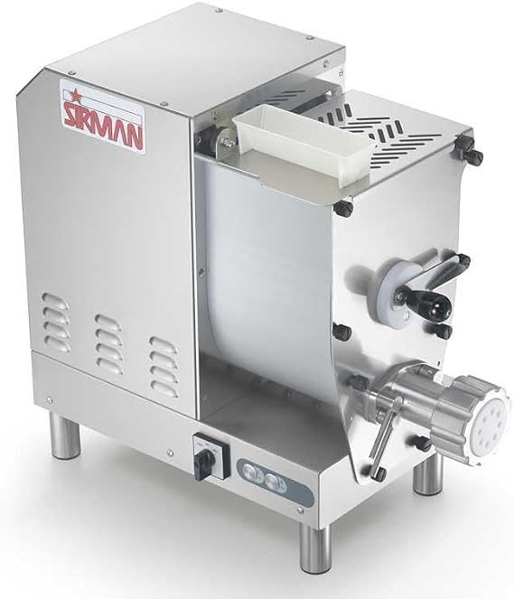 SIRMAN CONCERTO 5 Pasta Extruder Medium-Duty Pasta Machine, 370W Motor, Stainless Steel Construction, Interlocked Lid, Removable Kneading Paddle