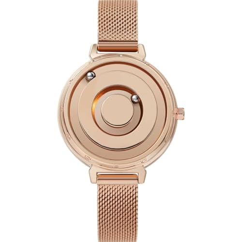 EUTOUR Magnetic Watches for Women|Unique No Hands Design with Gliding Magnet Beads|36mm Dial Analog Quartz Watch with 3ATM|11mm Stainless Steel Strap|Womens Fashion Accessories|Gifts for Her