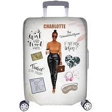 Personalized Name Work Hard Travel Harder Luggage Cover, Protector Travel Bag Covers, Love Travel Gift Travel Bag Covers Gift for Traveling Lovers 95