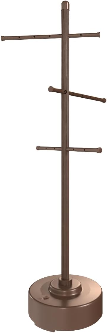 Milliard Pool Towel Rack Outdoor Freestanding Spa Towel Tree, Made from Weather Resistant Metal and Plastic 65 inches x 25 inches Brown