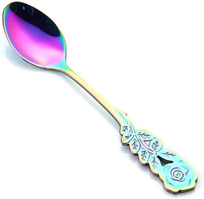 CHICKEN Dessert Spoons Dessert Spoons Lange Handgreep Mini Roestvrij Staal Rose Koffie Lepel Roer Lepel Theelepeltje Kleine Ice Cream Dessert LepelsD