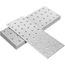 GBGS 6 Pcs Flat Tie Plate, 8-1/8" L x 3" W, Steel, Silver, Hot Dip Aluminum-Zinc Coated, Surface Mount, Wood Beam Splice Repair Bracket