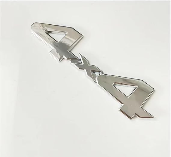 2X 4X4 Emblem Emblem 3D Nameplate Decal Suitable for 1500 2500 3500 (Silver)