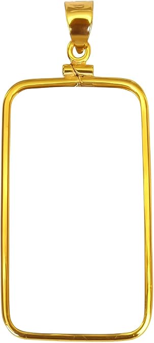 14k Yellow Gold Filled for bezel frame for 1 oz credit suisse Pamp Lady Fortuna Gold bar / 1 oz Credit Suisse /1 oz Pamp Rosa (Gold Bar Not Included)