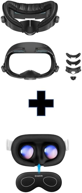 AMVR Lens Protector Cover and Upgraded Comfort Face Pad Compatible with Meta/Oculus Quest 3