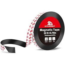 DTLHCNCT Magnetic Tape - 32 ft x 0.78 inch Magnet Strip Tape Roll with Strong Adhesive Backing for Kitchen, Office, School Organization, Whiteboards,Fridge(0.07" Thick)