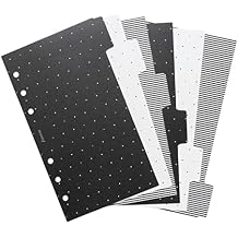 Filofax Organizer Accessory, Personal Size, Moonlight Collection, Organizer Dividers with Tabs, Set of Six (B132820)