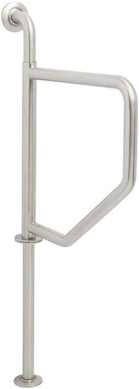 Seachrome Bathroom Grab Bar, Wall to Floor Stainless Steel Swing Away Grab Bar, 1 1/4-Inch Diameter, Handicap Grab Bar, Safety Rail, Satin Stainless (Model: GW-4339-Q-SS)