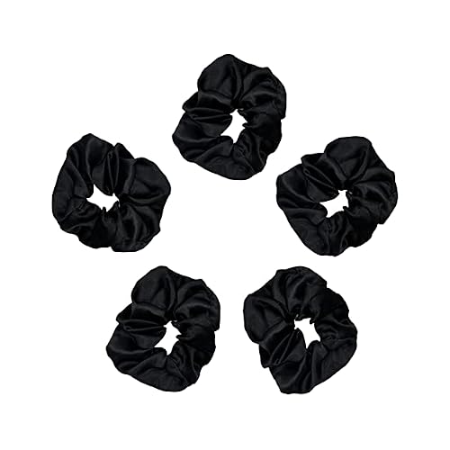 Satin Scrunchies, Softer than Silk, Hair Scrunchies for Frizz Prevention, Satin Hair Ties for Breakage Prevention and Gentle Style Preservation, Sleep and Night Scrunchie, 5 Pack, Blush