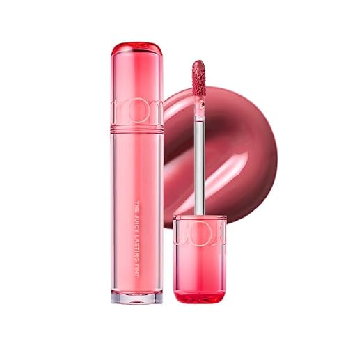 rom&nd THE JUICY LASTING TINT 20 JUJU FIG | K-Beauty Plumping Lip Gloss Stain | Candied Shine, Soft Warm Rose | Long-Wear Hydrating & Non-Sticky