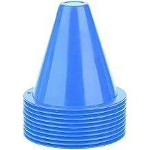 WNSC Football Marking Discs, Unbreakable PE Cone Shape 10pcs Football Cone, Improve The Controlling Ability of Football for Football Training Games for Boys(Blue)