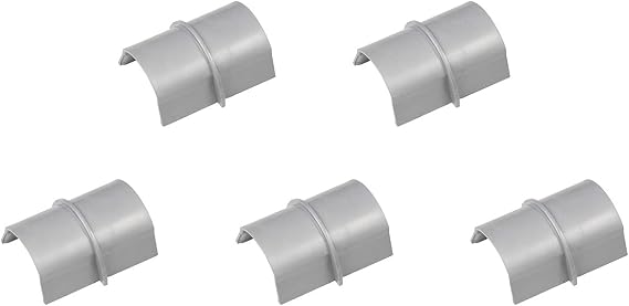 D-Line Large Cable Raceway Connector, for use with 2" (W) x 1" (H) Cable Cover - 5-Pack, Gray (Aluminum-Effect)