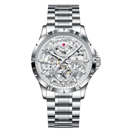 Fully Automatic Hollow Skeleton Mens Mechanical Wristwatches Fashion Business Casual Sport Watch Waterproof Luminous Stainless Steel Watches for Men