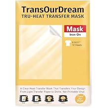 TransOurDream Heat Transfer Mask & Iron on Tape (10 Sheets, 8.5x11")- Iron-On Clear Positioning Film for Light Transfer Paper & Printable HTV on Shirts