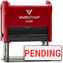 Pending Self Inking Rubber Stamp (Red Ink) - Medium