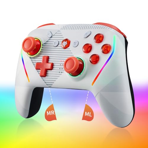 NBCP For Switch Wireless Gaming Controller ,Compatible with PC SwitchLiteOLED, Switch 2, Android & iOS - with 2 Macro Buttons,Motion sensing,Adjustable dual vibration, TURBO,Drift repair,1000Hz Polling, 7-Color RGB Light