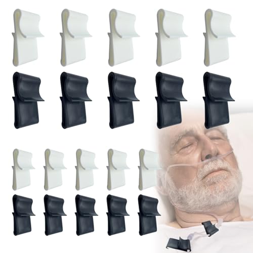 20 Pcs Nasal Oxygen Tube Clips - Nasal Safety Cannula Holder for Ear Pain Relief, O2 Tubing Cord Clamp Accessories