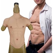 Silicone Fake Muscle Suit Realistic Abdominal Muscle Vest Simulation Skin Male Chest for Cosplay Party