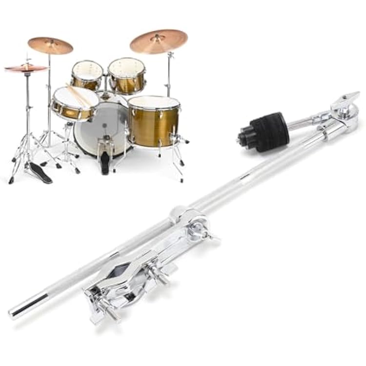 Walfront Cymbal Boom Arm with Clamp Extension Stand Clamps Holder Adjustable Boom Attachment Removable Percussion Instrument Accessories