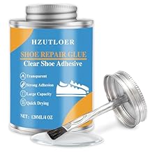 4OZ Shoe Repair Glue with Brush Applicator,Waterproof Strong Clear Shoe Adhesive for Boots, Sneakers,Heels,Leather & Rubber