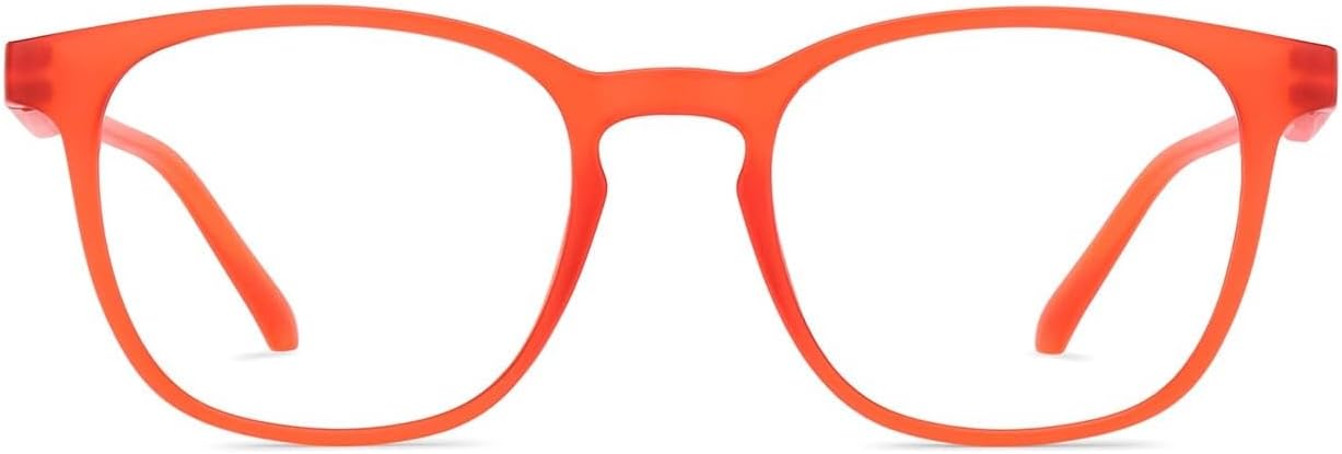 HUSTLR Lenskart Zero Power Bluecut &amp; Anti-Glare Computer Glasses Square Edge Known on Shark Tank for Men and Women, Medium, LB E14058-W